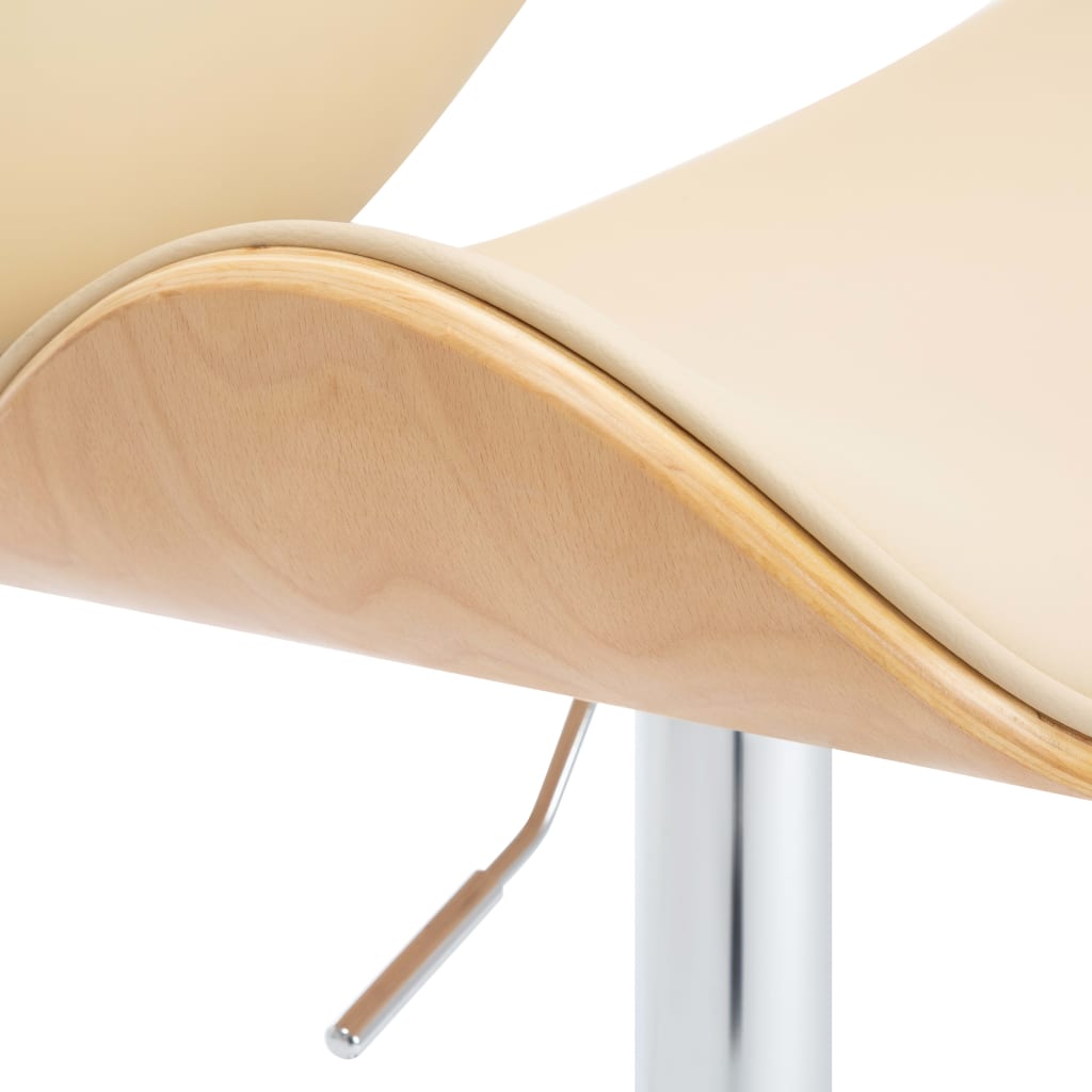 vidaXL Scaun de bar, crem, piele ecologică