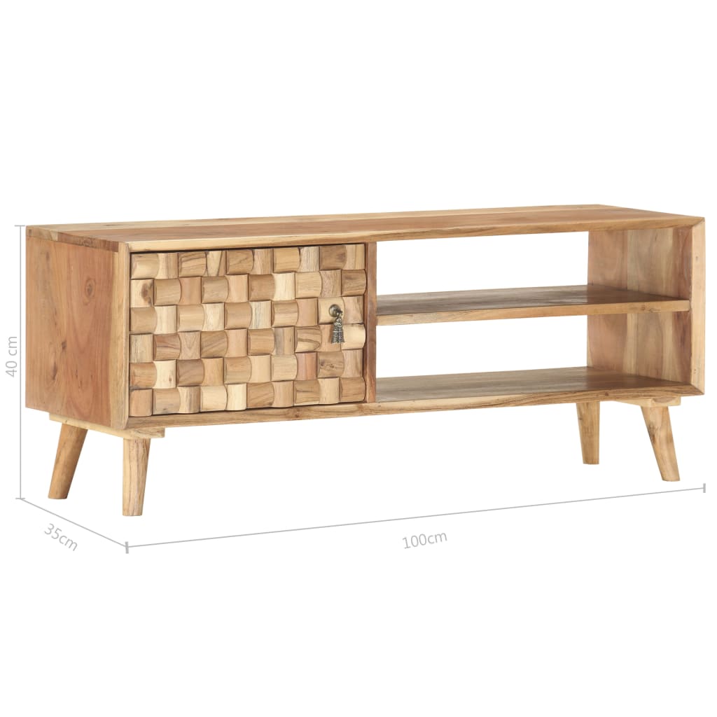 vidaXL Dulap TV, 100 x 35 x 40 cm, lemn masiv de acacia vidaXL Dulap TV, 100 x 35 x 40 cm, lemn masiv de acacia