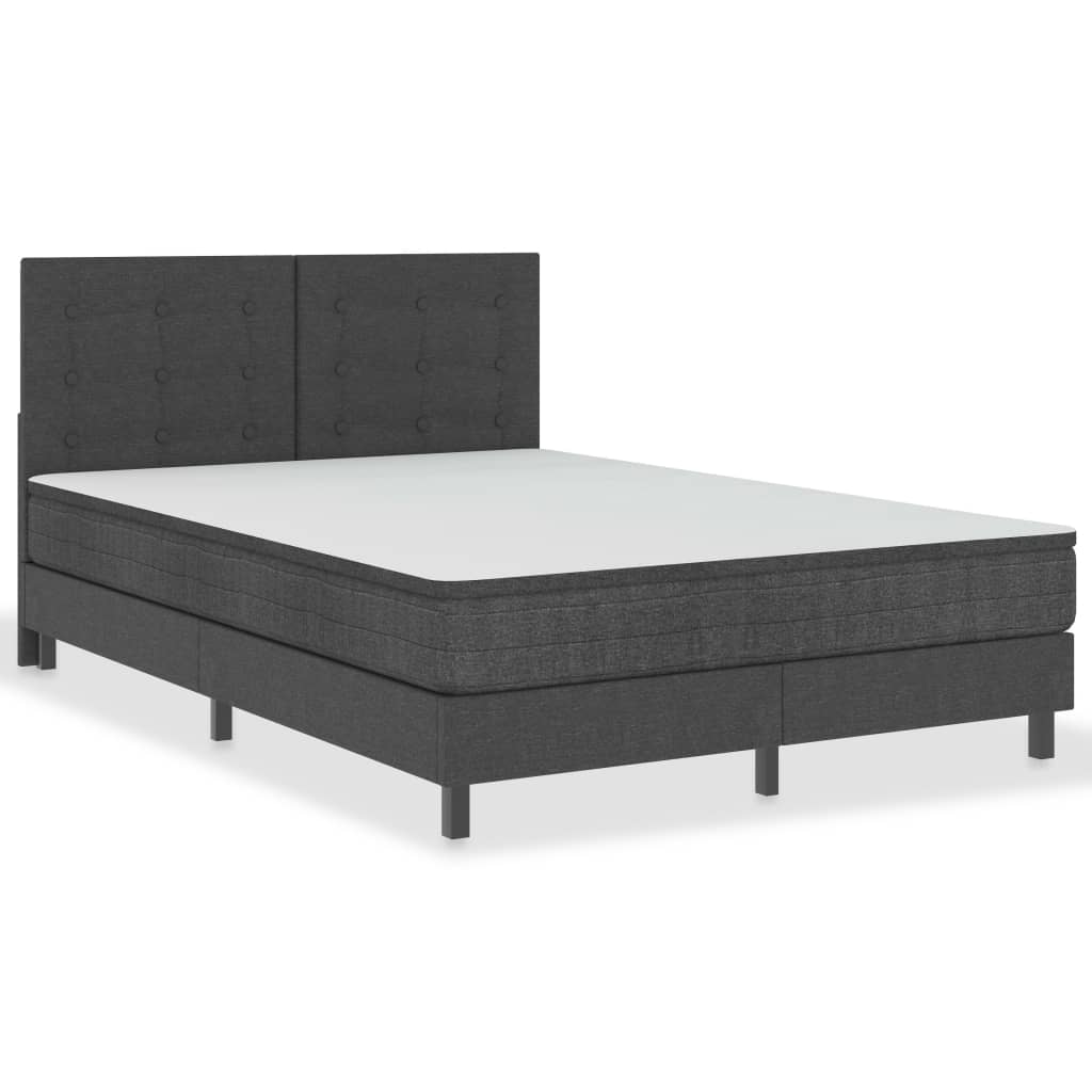 vidaXL Tăblie capitonată, gri închis, 140 x 200 cm, material textil