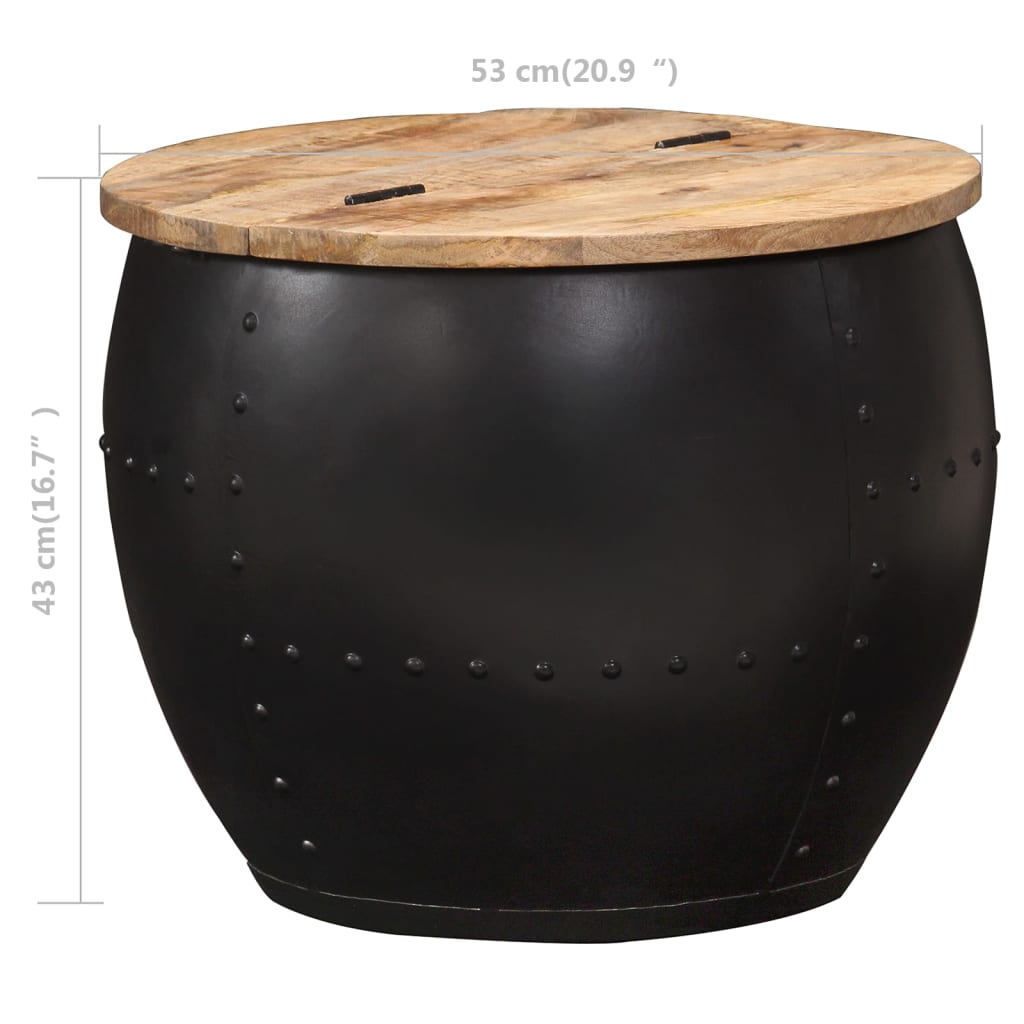 vidaXL Măsuță de cafea, 53 x 43 cm, lemn masiv de mango, rotund vidaXL Măsuță de cafea, 53 x 43 cm, lemn masiv de mango, rotund