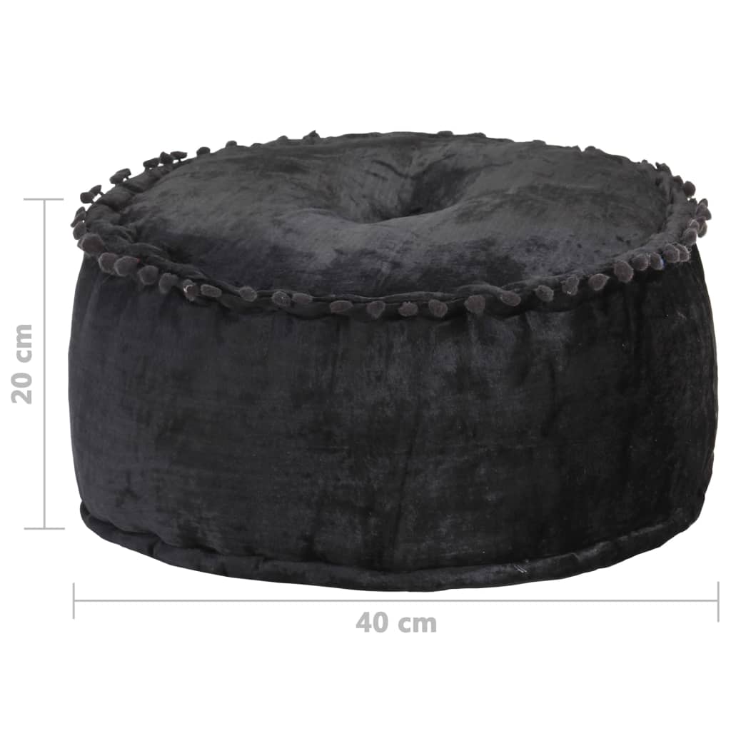 vidaXL Fotoliu puf rotund, antracit, 40 x 20 cm, catifea vidaXL Fotoliu puf rotund, antracit, 40 x 20 cm, catifea
