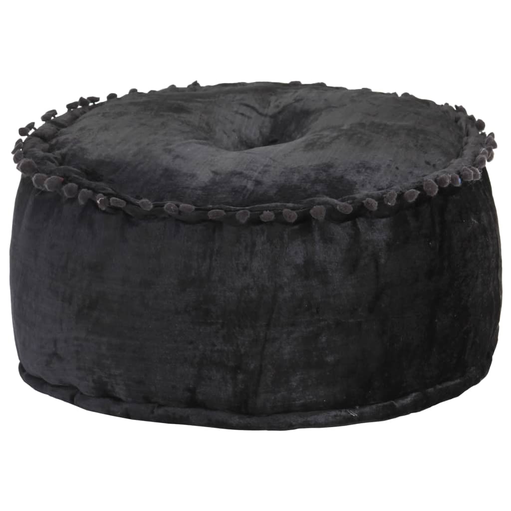 vidaXL Fotoliu puf rotund, antracit, 40 x 20 cm, catifea vidaXL Fotoliu puf rotund, antracit, 40 x 20 cm, catifea