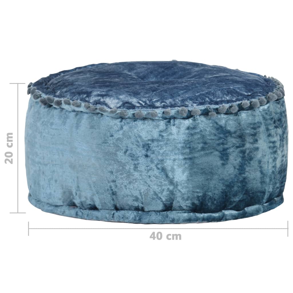 vidaXL Fotoliu puf rotund, albastru, 40 x 20 cm, catifea vidaXL Fotoliu puf rotund, albastru, 40 x 20 cm, catifea