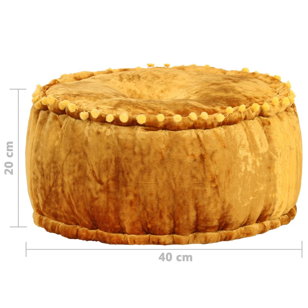 vidaXL Fotoliu puf rotund, muștar, 40 x 20 cm, catifea vidaXL Fotoliu puf rotund, muștar, 40 x 20 cm, catifea