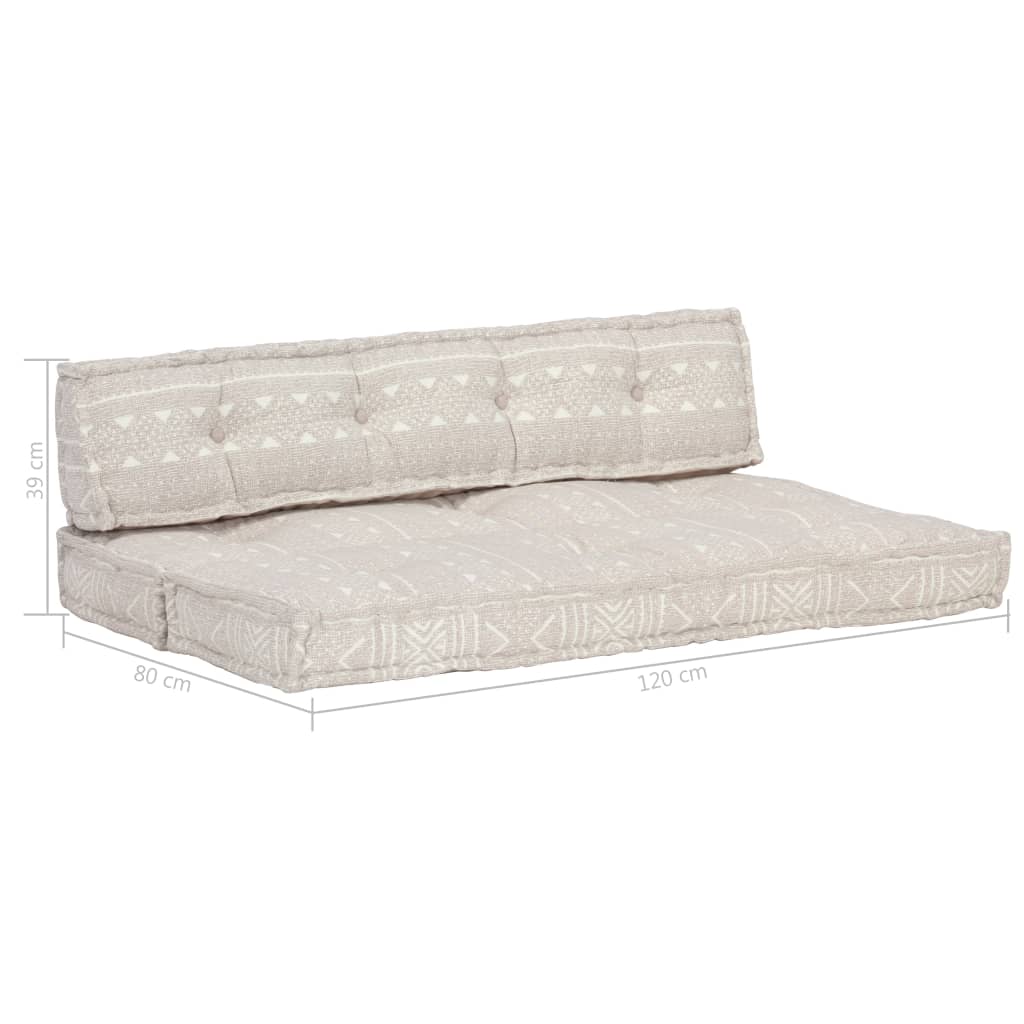 vidaXL Pernă pentru canapea din paleți, maro deschis, textil, petice vidaXL Pernă pentru canapea din paleți, maro deschis, textil, petice
