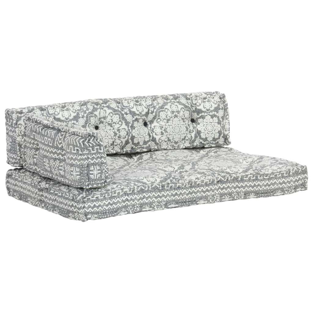 vidaXL Pernă pentru canapea din paleți, gri deschis, textil, petice vidaXL Pernă pentru canapea din paleți, gri deschis, textil, petice