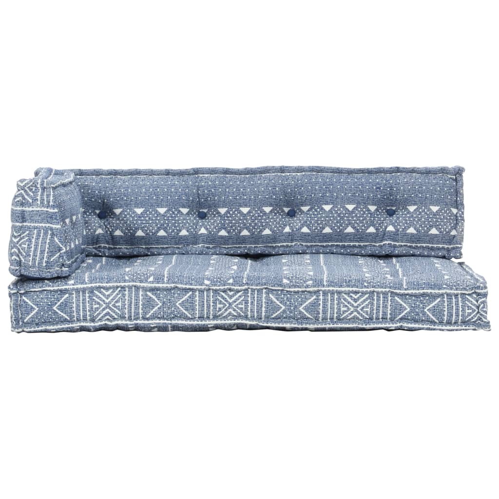 vidaXL Pernă de canapea din paleți, indigo, textil, petice vidaXL Pernă de canapea din paleți, indigo, textil, petice