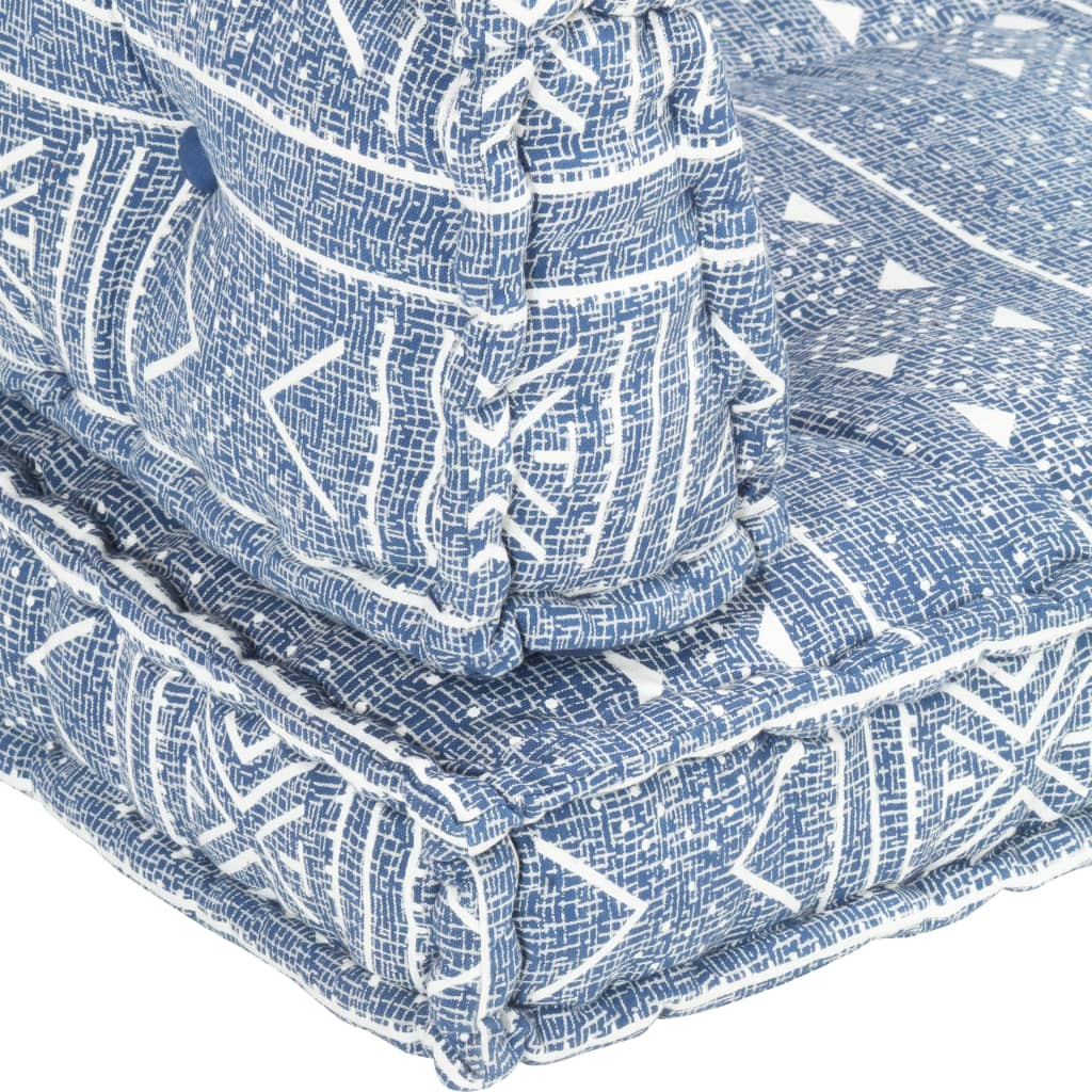 vidaXL Pernă de canapea din paleți, indigo, textil, petice vidaXL Pernă de canapea din paleți, indigo, textil, petice