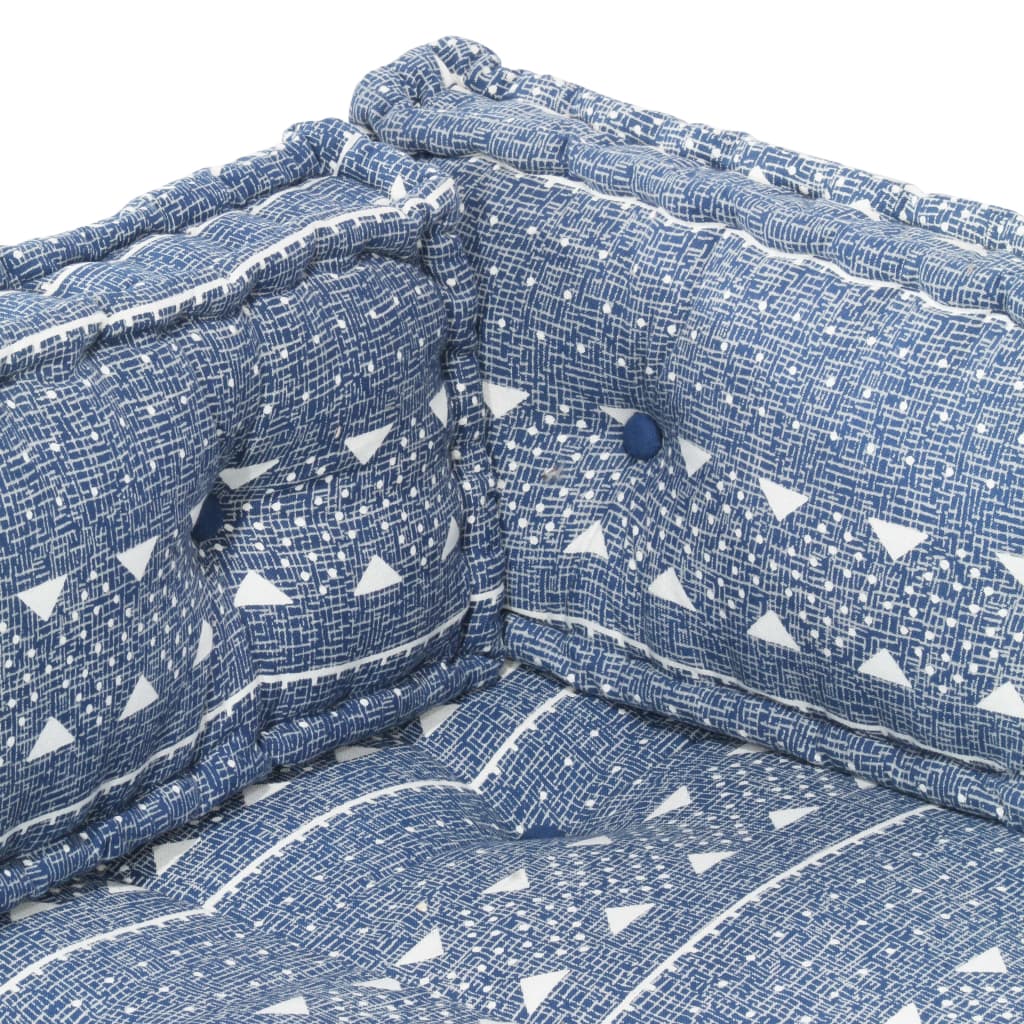 vidaXL Pernă de canapea din paleți, indigo, textil, petice vidaXL Pernă de canapea din paleți, indigo, textil, petice
