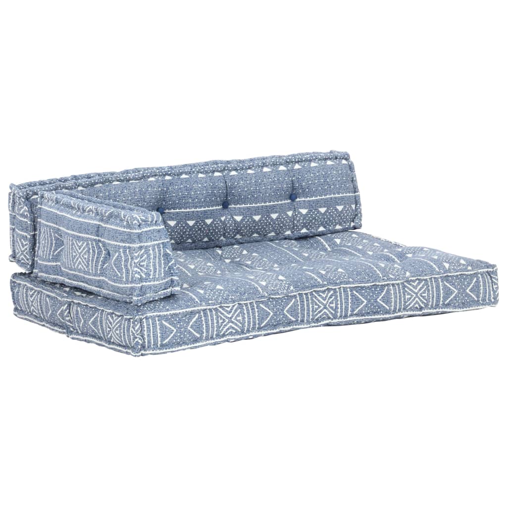 vidaXL Pernă de canapea din paleți, indigo, textil, petice vidaXL Pernă de canapea din paleți, indigo, textil, petice