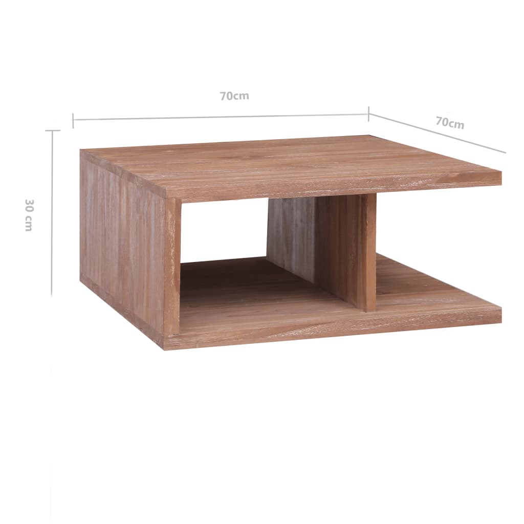 vidaXL Măsuță de cafea, 70x70x30 cm, lemn masiv de tec vidaXL Măsuță de cafea, 70x70x30 cm, lemn masiv de tec