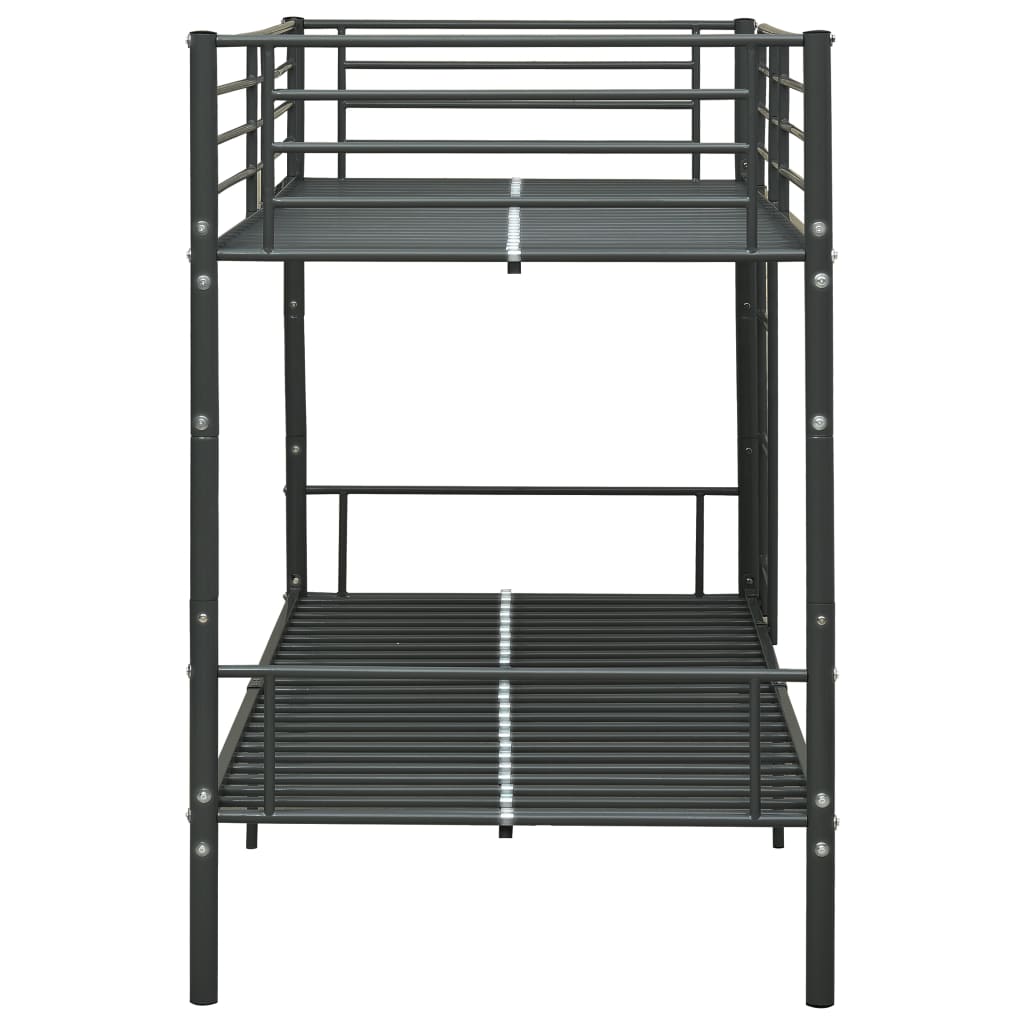 vidaXL Pat supraetajat, negru, 90 x 200 cm, metal vidaXL Pat supraetajat, negru, 90 x 200 cm, metal