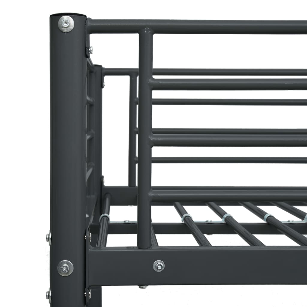 vidaXL Pat supraetajat, negru, 90 x 200 cm, metal vidaXL Pat supraetajat, negru, 90 x 200 cm, metal