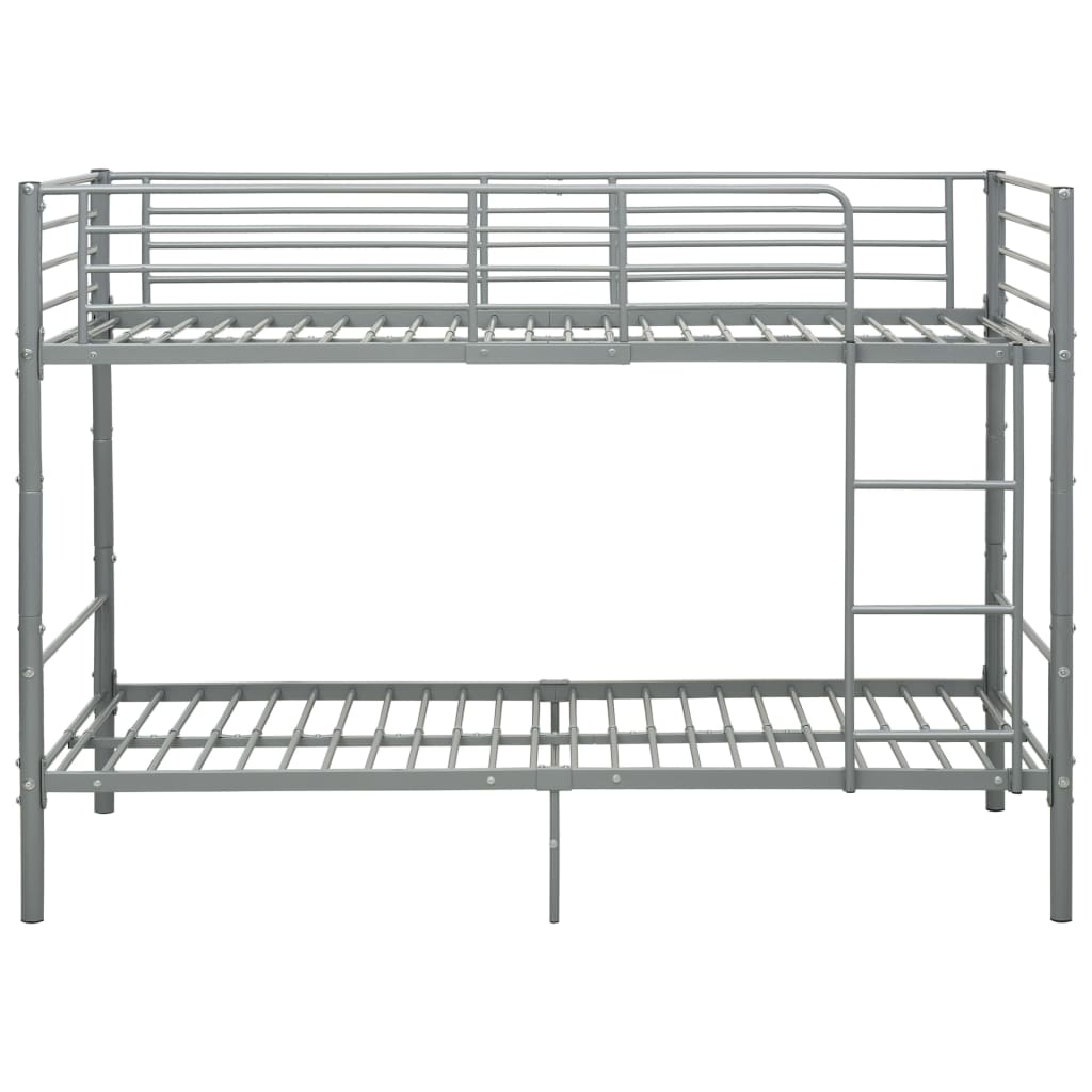 vidaXL Pat supraetajat, gri, 90 x 200 cm, metal vidaXL Pat supraetajat, gri, 90 x 200 cm, metal
