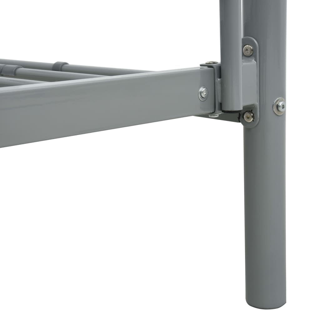 vidaXL Pat supraetajat, gri, 90 x 200 cm, metal vidaXL Pat supraetajat, gri, 90 x 200 cm, metal