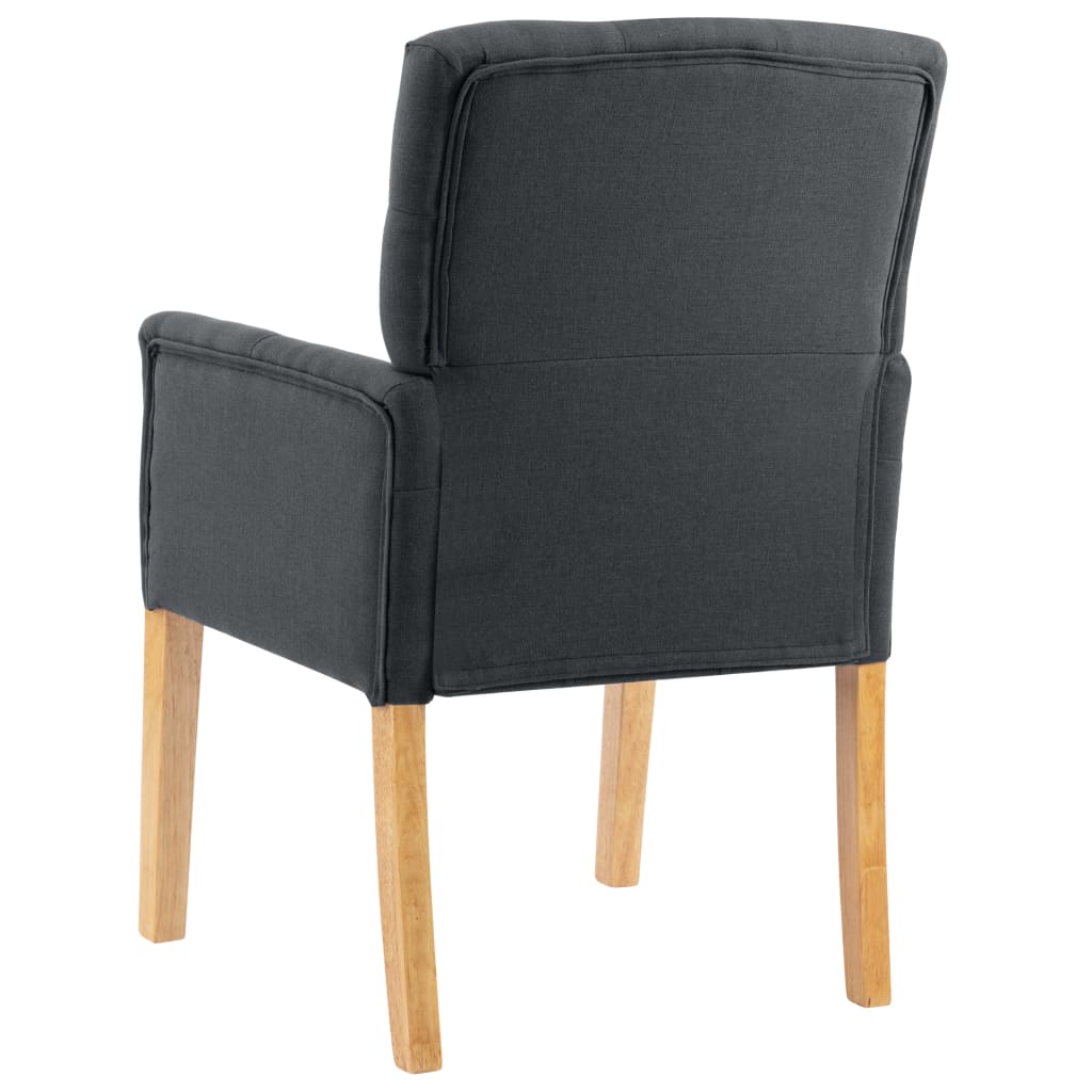 vidaXL Scaun de bucătărie cu cotiere, gri, material textil vidaXL Scaun de bucătărie cu cotiere, gri, material textil