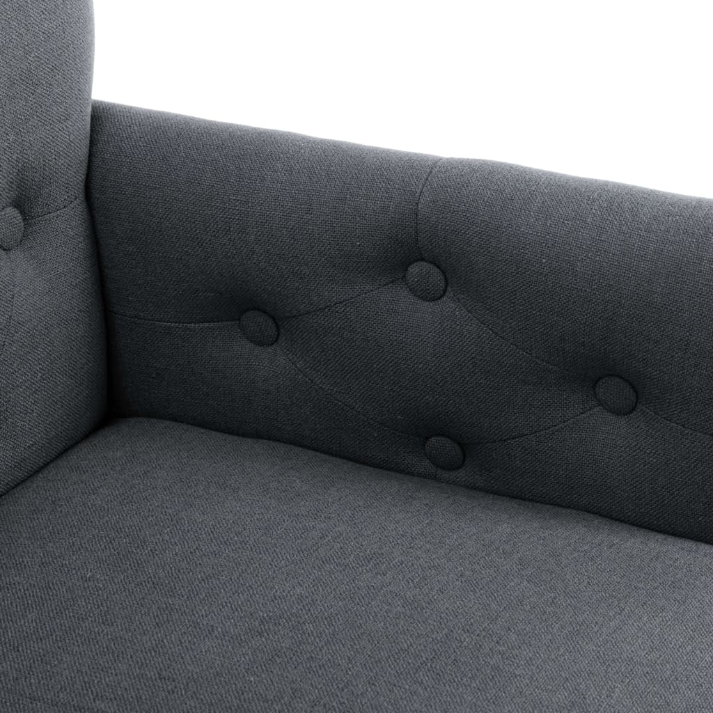 vidaXL Scaun de bucătărie cu cotiere, gri, material textil vidaXL Scaun de bucătărie cu cotiere, gri, material textil