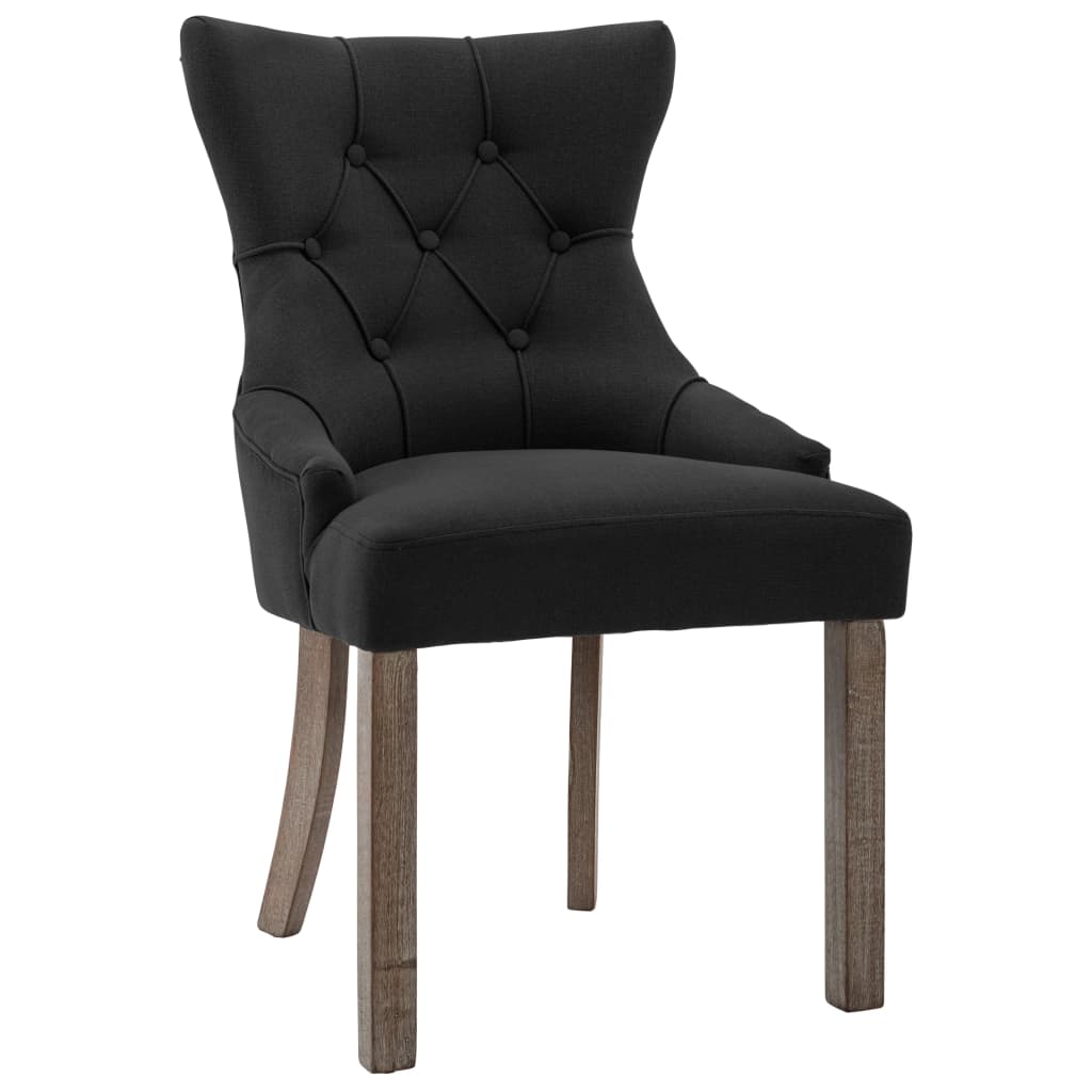 vidaXL Scaune de bucătărie, 2 buc. negru, textil vidaXL Scaune de bucătărie, 2 buc. negru, textil