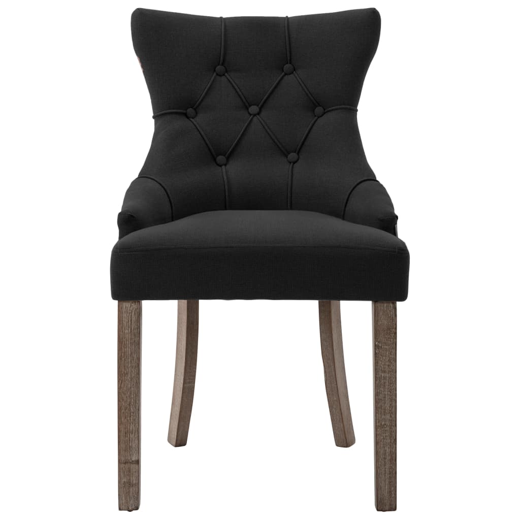 vidaXL Scaune de bucătărie, 2 buc. negru, textil vidaXL Scaune de bucătărie, 2 buc. negru, textil