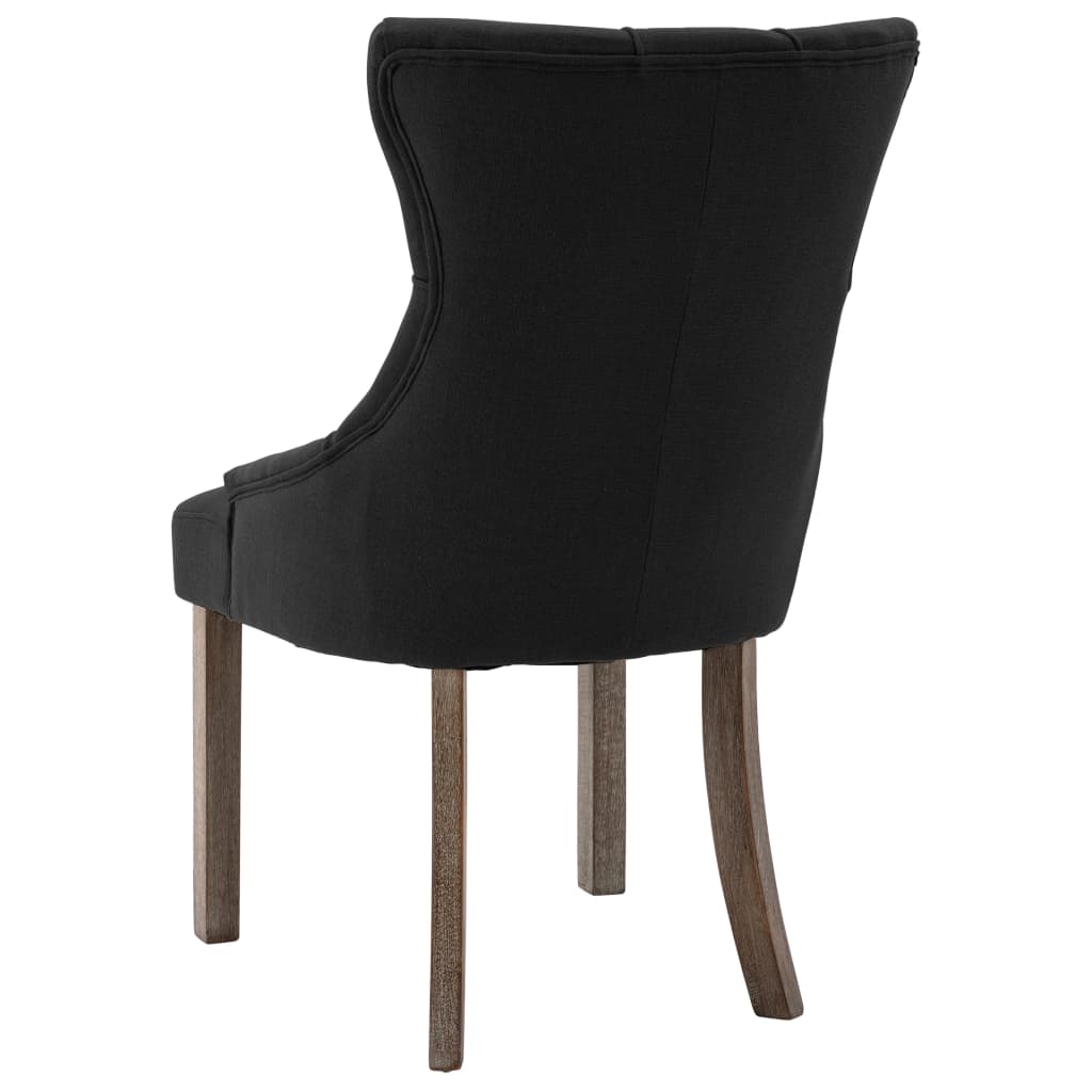vidaXL Scaune de bucătărie, 2 buc. negru, textil vidaXL Scaune de bucătărie, 2 buc. negru, textil
