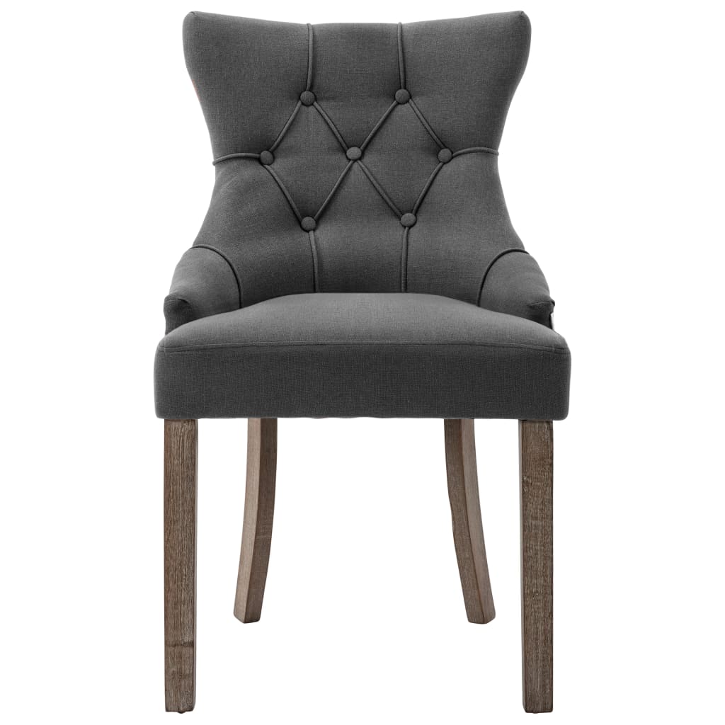 vidaXL Scaune de bucătărie, 2 buc., gri, textil