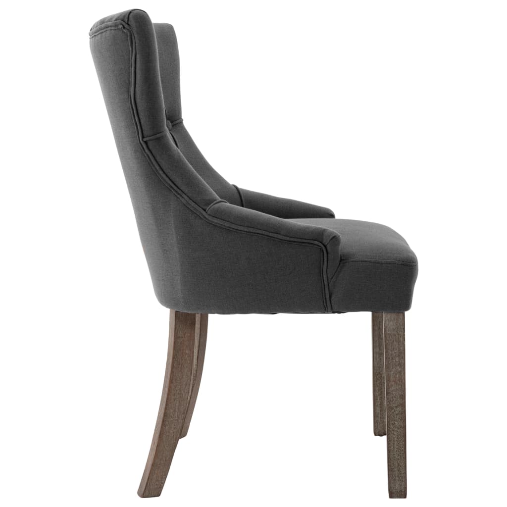 vidaXL Scaune de bucătărie, 2 buc., gri, textil