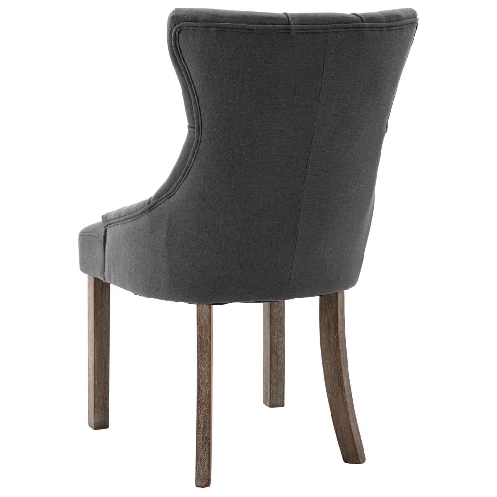 vidaXL Scaune de bucătărie, 2 buc., gri, textil