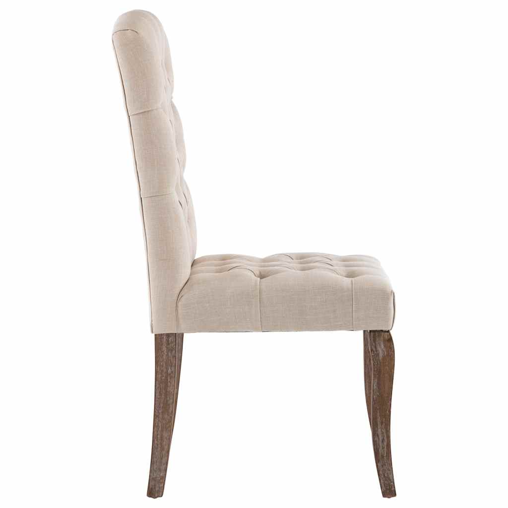 vidaXL Scaune de bucătărie, 2 buc., bej, textil cu aspect de pânză vidaXL Scaune de bucătărie, 2 buc., bej, textil cu aspect de pânză