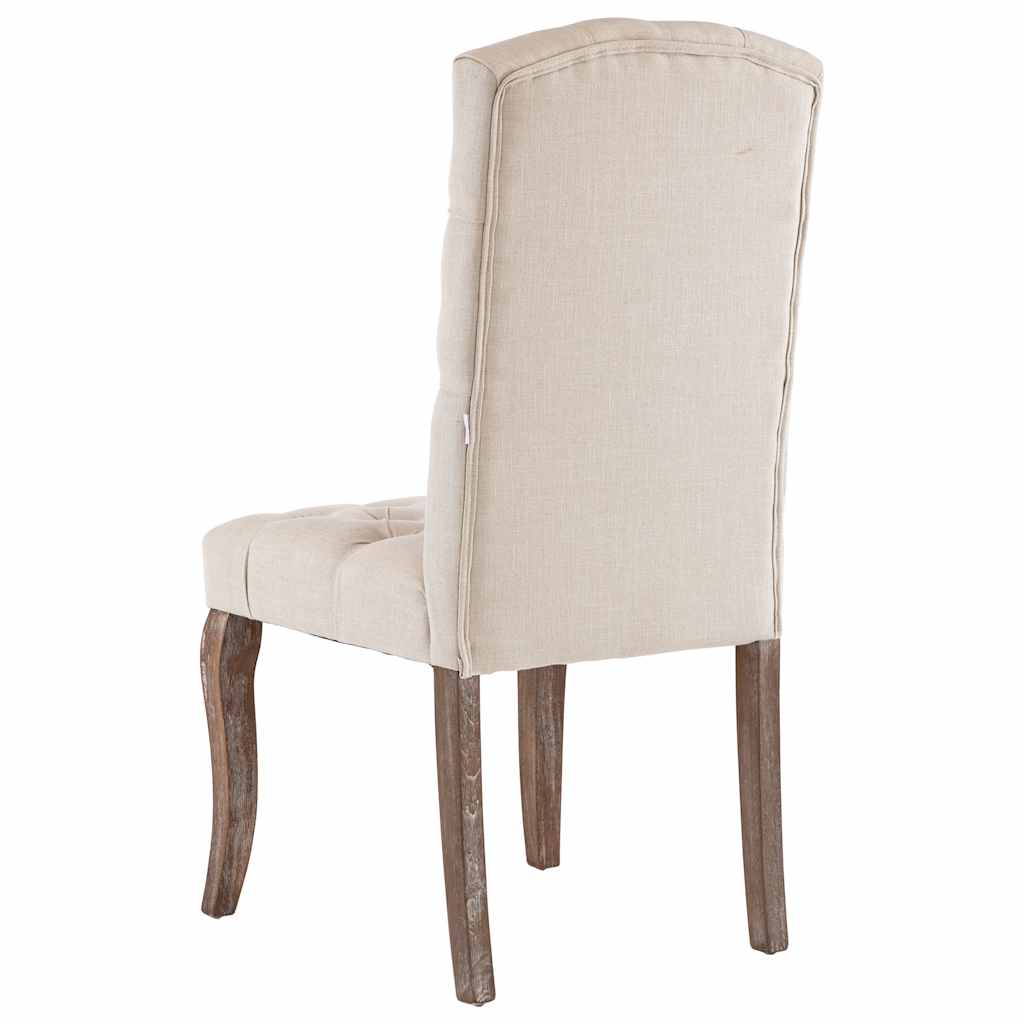 vidaXL Scaune de bucătărie, 2 buc., bej, textil cu aspect de pânză vidaXL Scaune de bucătărie, 2 buc., bej, textil cu aspect de pânză