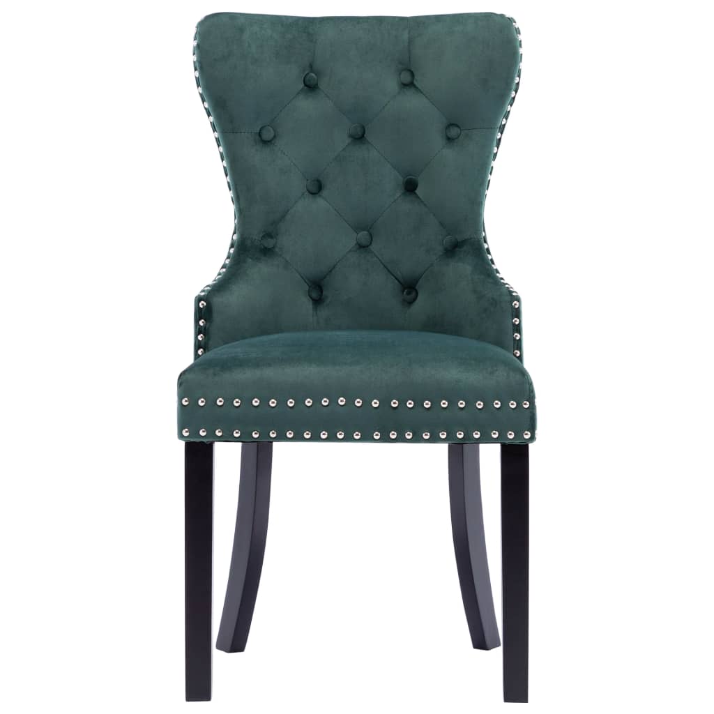 vidaXL Scaune de sufragerie, 2 buc., verde închis, catifea vidaXL Scaune de sufragerie, 2 buc., verde închis, catifea