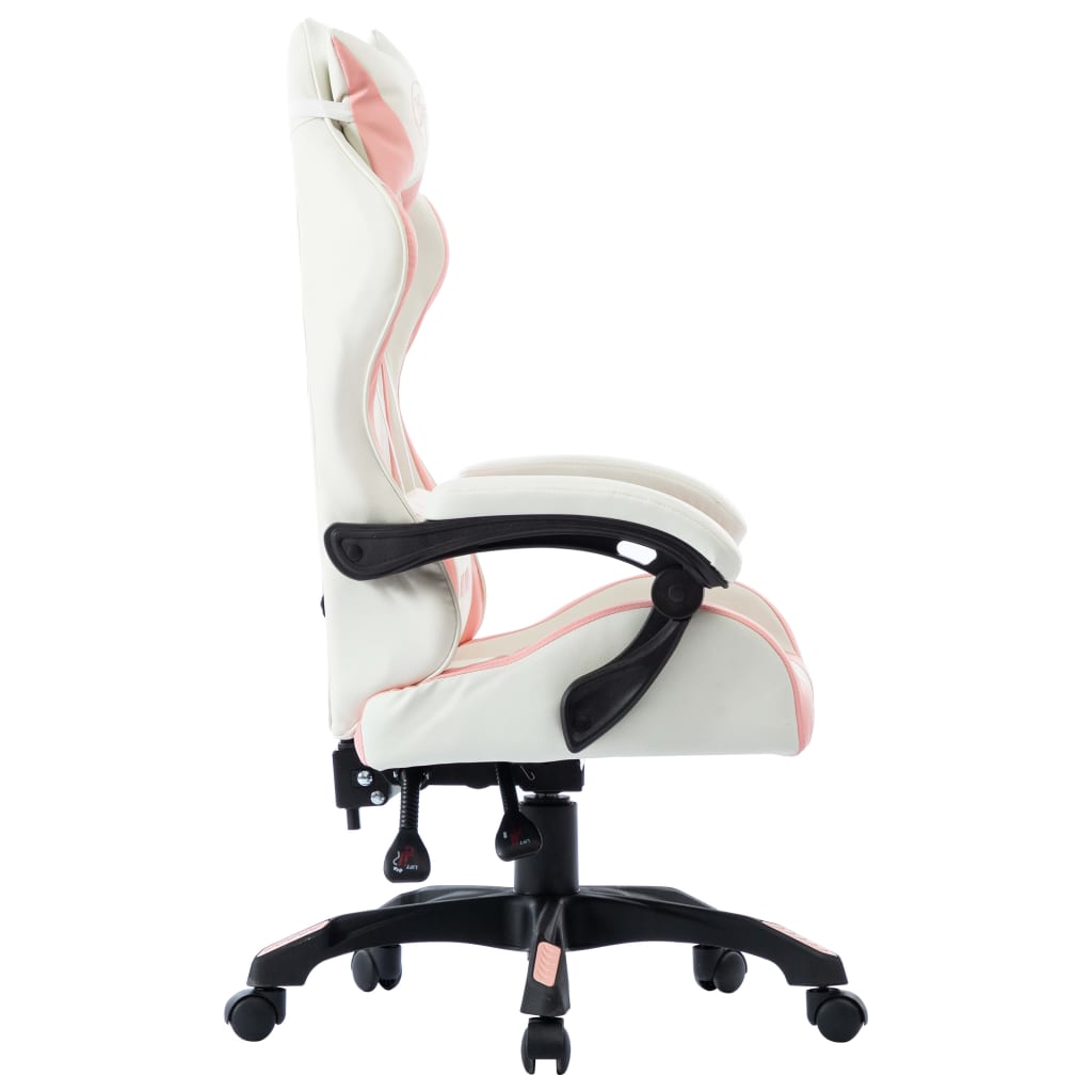 vidaXL Scaun de racing, roz, piele ecologică vidaXL Scaun de racing, roz, piele ecologică