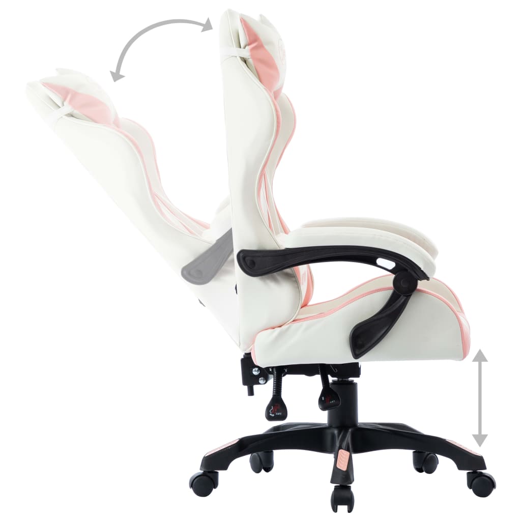 vidaXL Scaun de racing, roz, piele ecologică vidaXL Scaun de racing, roz, piele ecologică