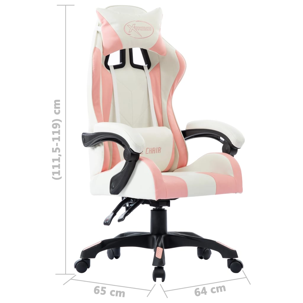 vidaXL Scaun de racing, roz, piele ecologică vidaXL Scaun de racing, roz, piele ecologică
