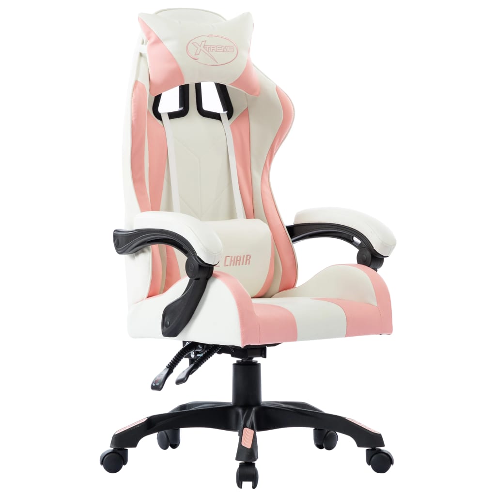 vidaXL Scaun de racing, roz, piele ecologică vidaXL Scaun de racing, roz, piele ecologică