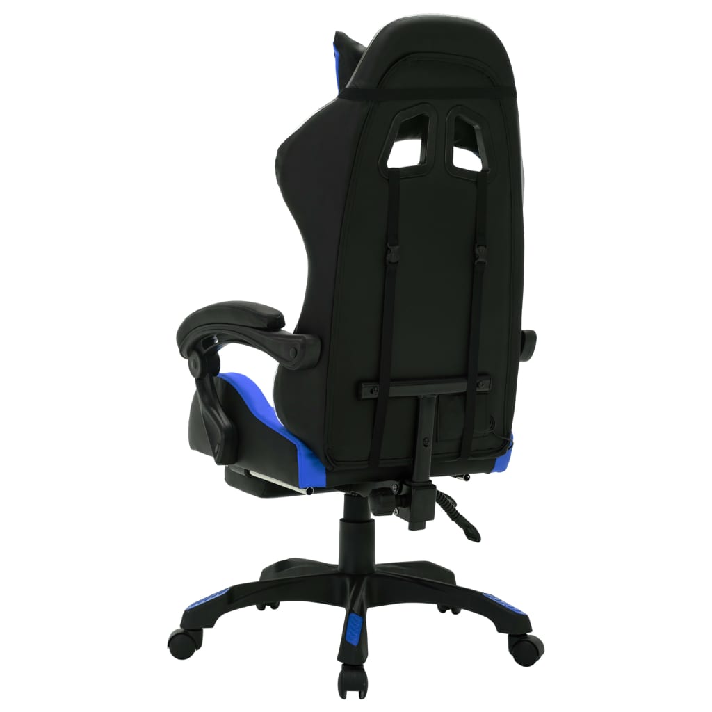 vidaXL Scaun de jocuri cu LED RGB, albastru și negru, piele ecologică vidaXL Scaun de jocuri cu LED RGB, albastru și negru, piele ecologică