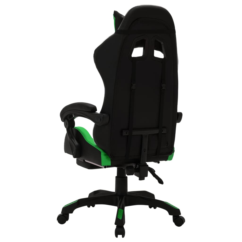 vidaXL Scaun de jocuri cu LED RGB, verde și negru, piele ecologică vidaXL Scaun de jocuri cu LED RGB, verde și negru, piele ecologică