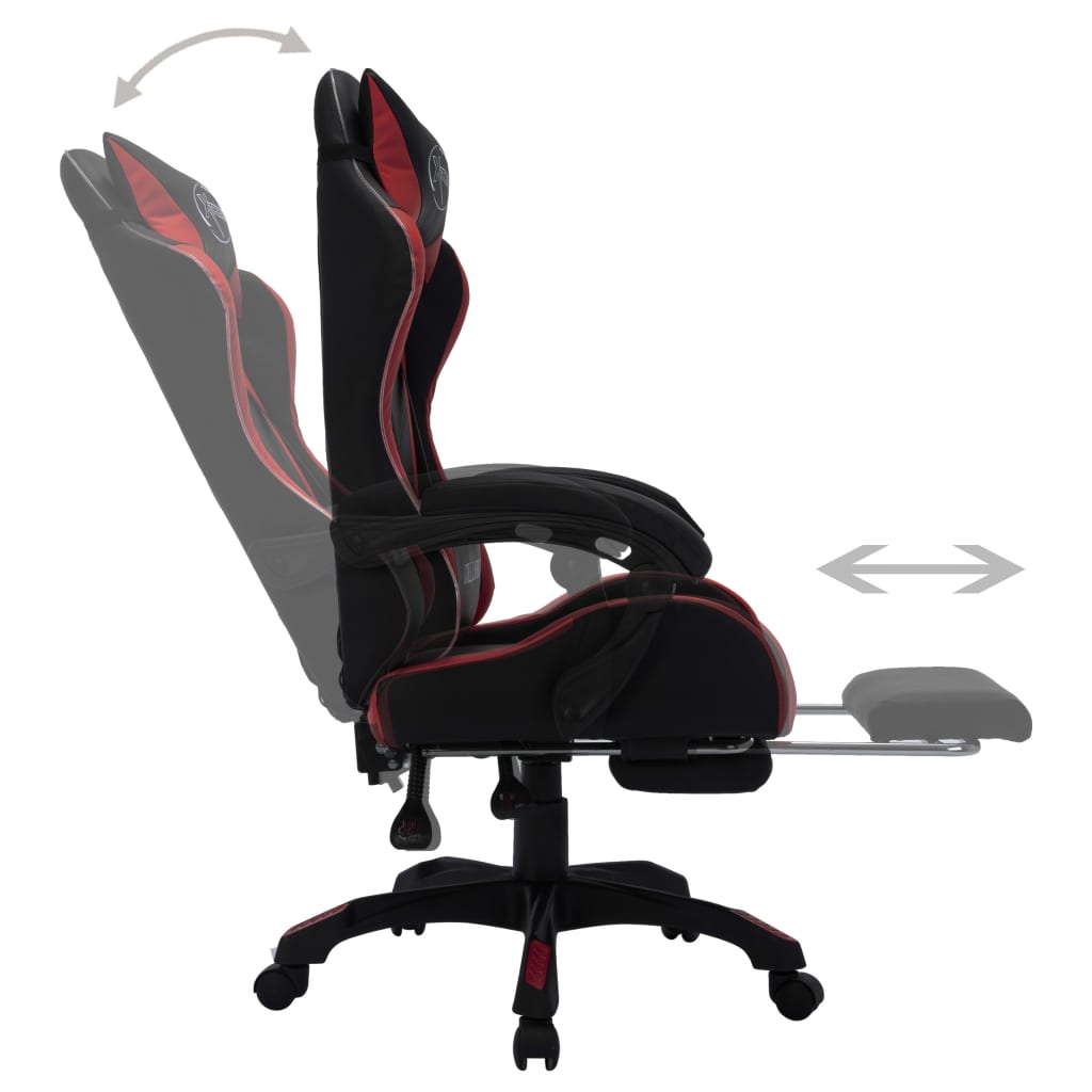 vidaXL Scaun de jocuri cu LED RGB, roșu vin și negru, piele ecologică vidaXL Scaun de jocuri cu LED RGB, roșu vin și negru, piele ecologică