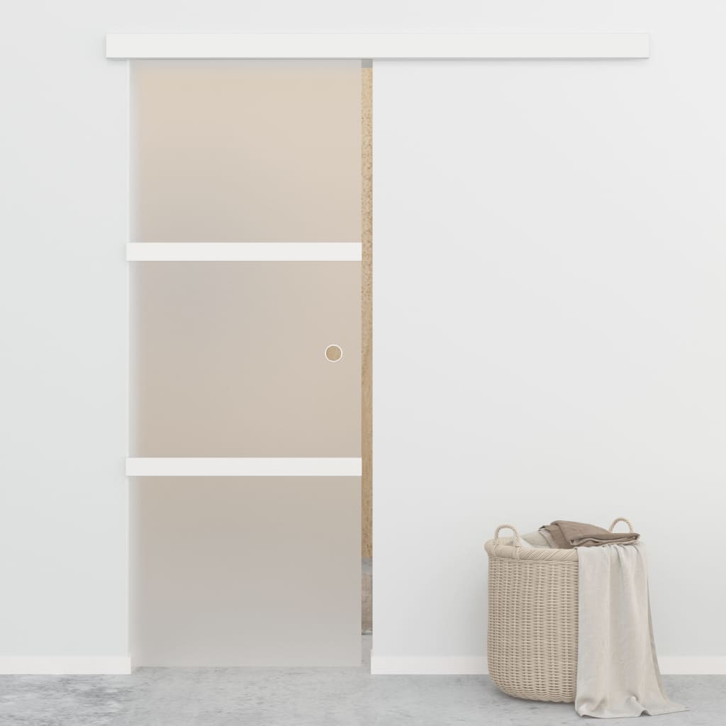 vidaXL Ușă glisantă cu opritor silențios 76x205 cm sticlă ESG/aluminiu vidaXL Ușă glisantă cu opritor silențios 76x205 cm sticlă ESG/aluminiu