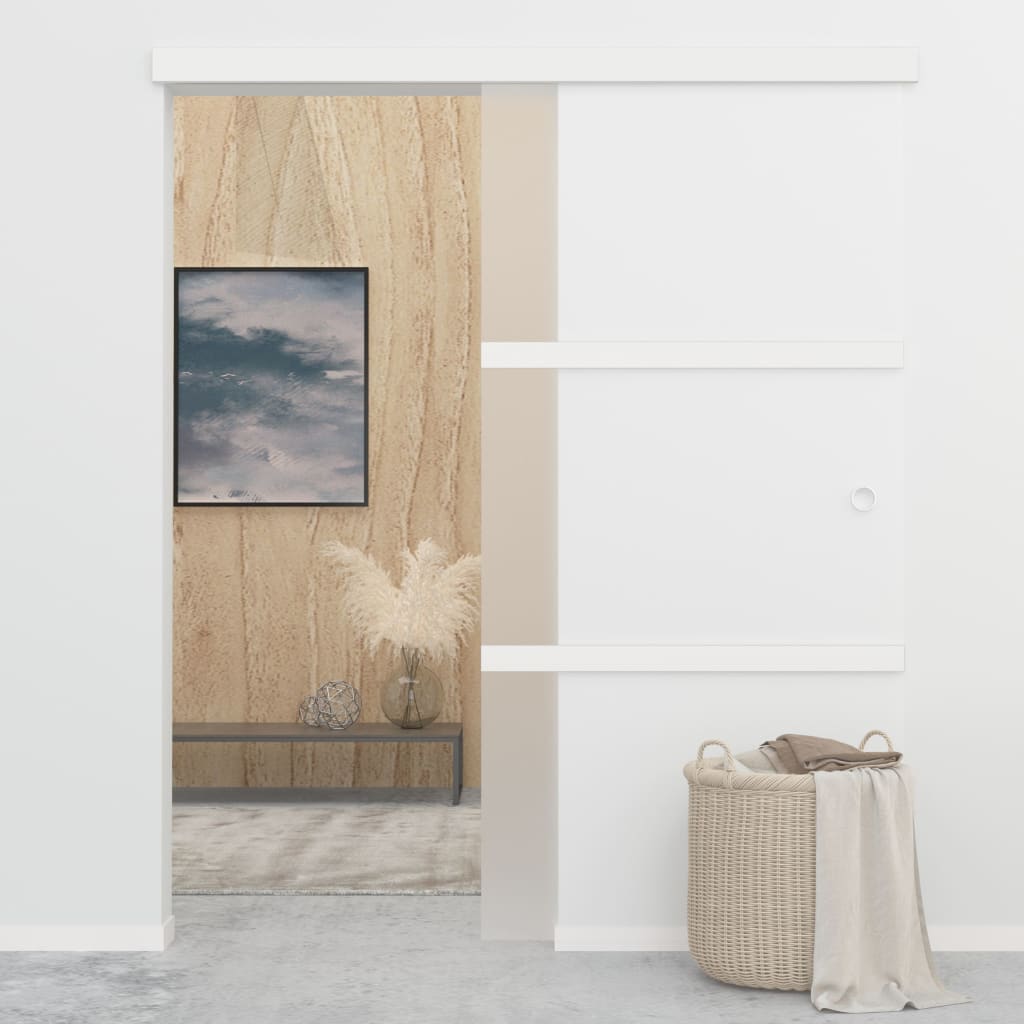 vidaXL Ușă glisantă cu opritor silențios 90x205 cm sticlă ESG/aluminiu vidaXL Ușă glisantă cu opritor silențios 90x205 cm sticlă ESG/aluminiu