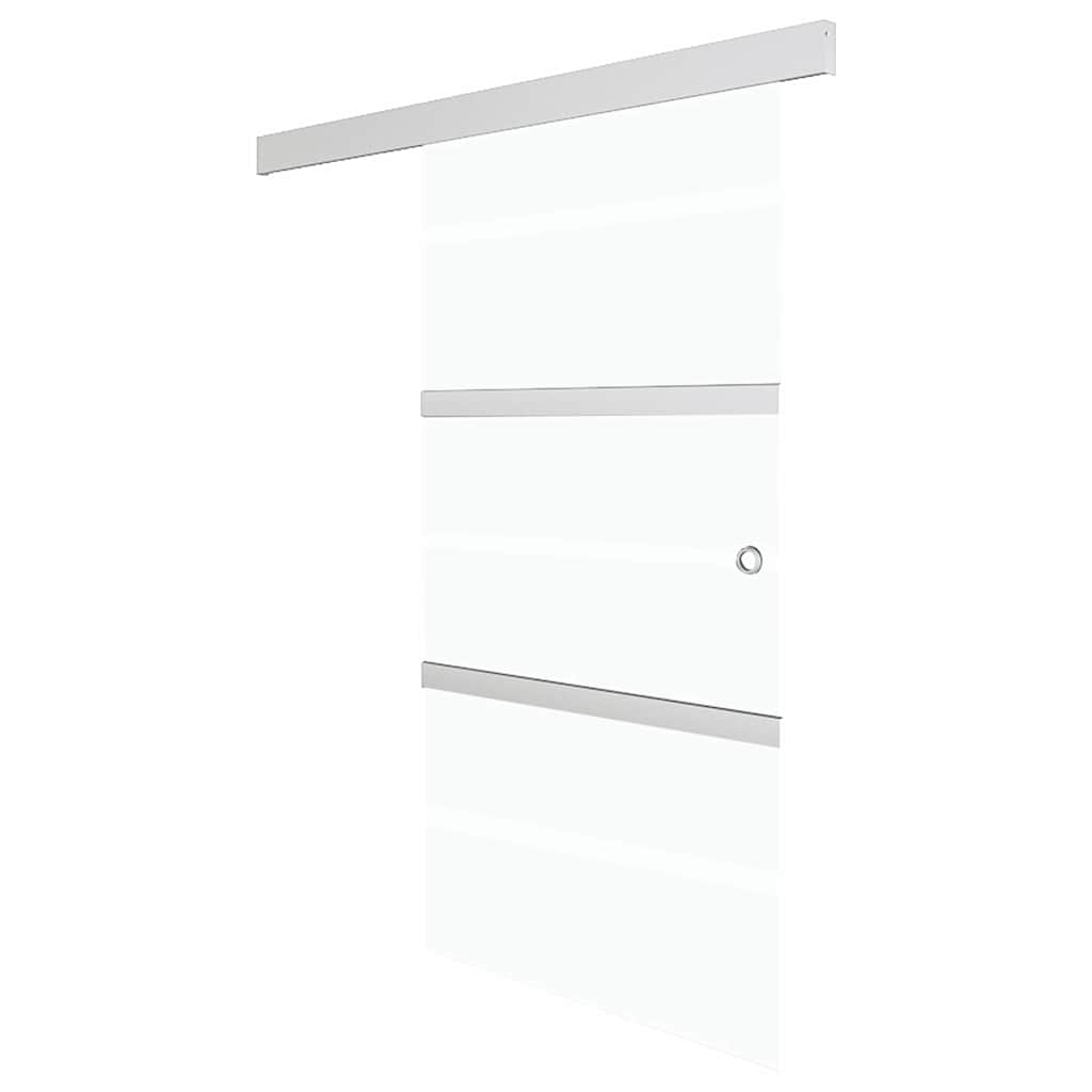 vidaXL Ușă glisantă, argintiu, 76 x 212 cm, sticlă ESG și aluminiu vidaXL Ușă glisantă, argintiu, 76 x 212 cm, sticlă ESG și aluminiu