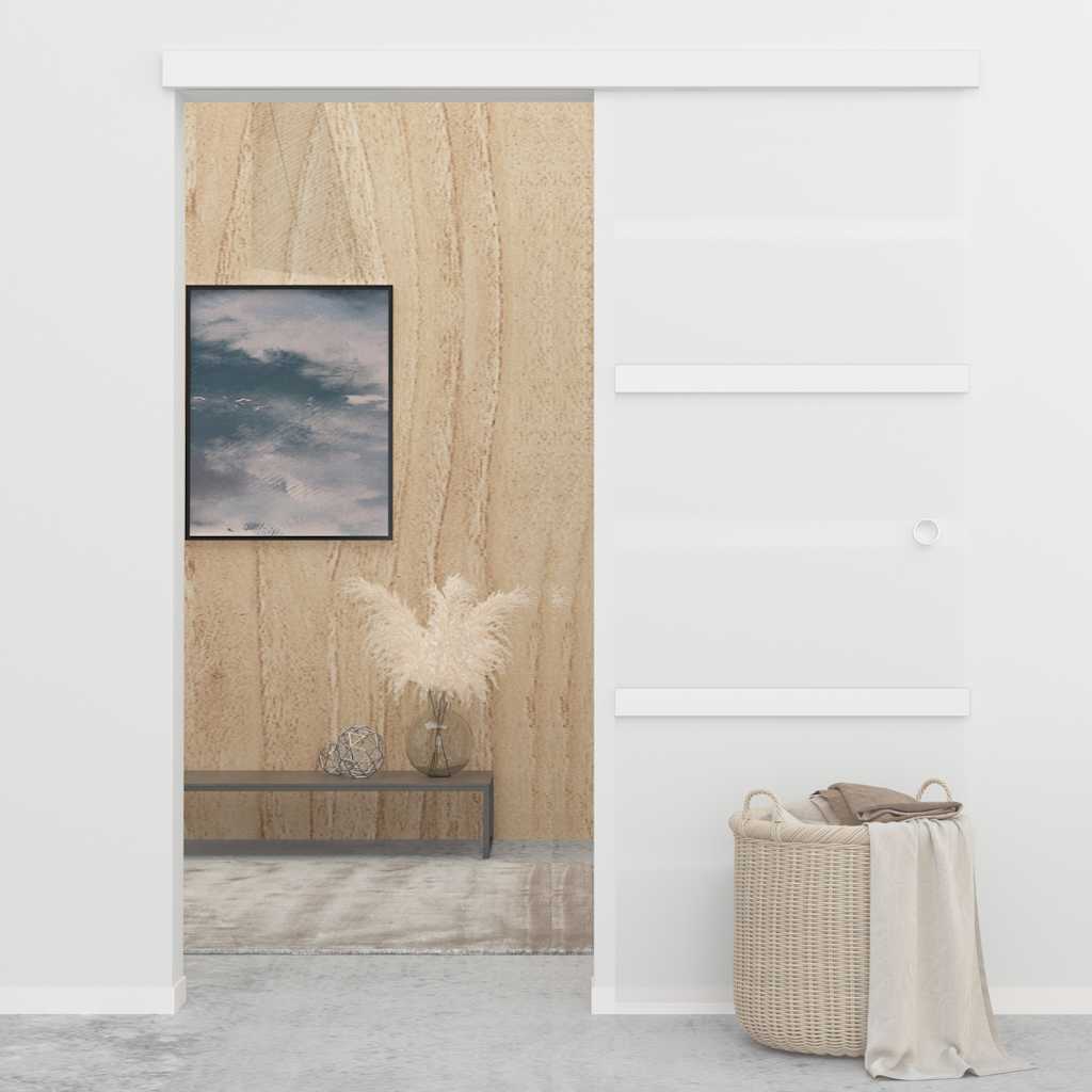 vidaXL Ușă glisantă, argintiu, 76 x 212 cm, sticlă ESG și aluminiu vidaXL Ușă glisantă, argintiu, 76 x 212 cm, sticlă ESG și aluminiu