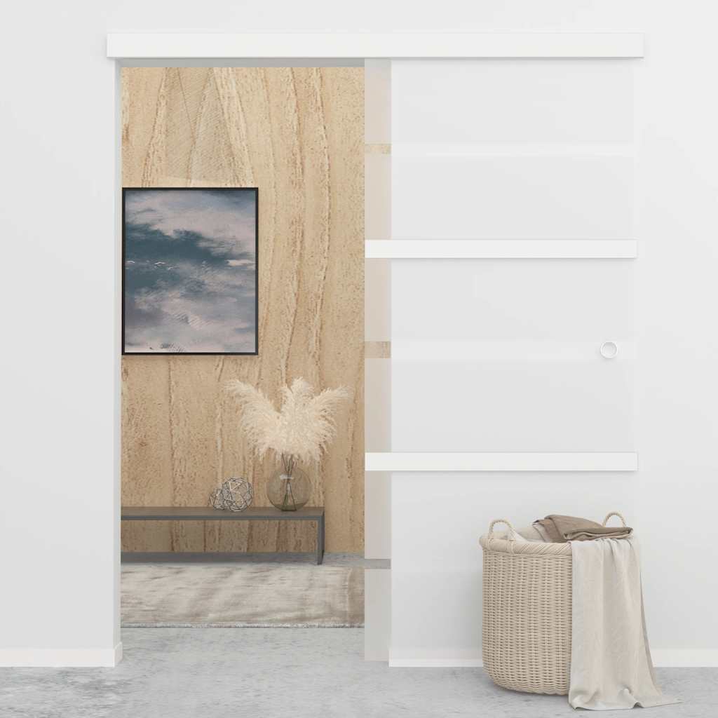 vidaXL Ușă glisantă, argintiu, 90 x 205 cm, sticlă ESG și aluminiu vidaXL Ușă glisantă, argintiu, 90 x 205 cm, sticlă ESG și aluminiu