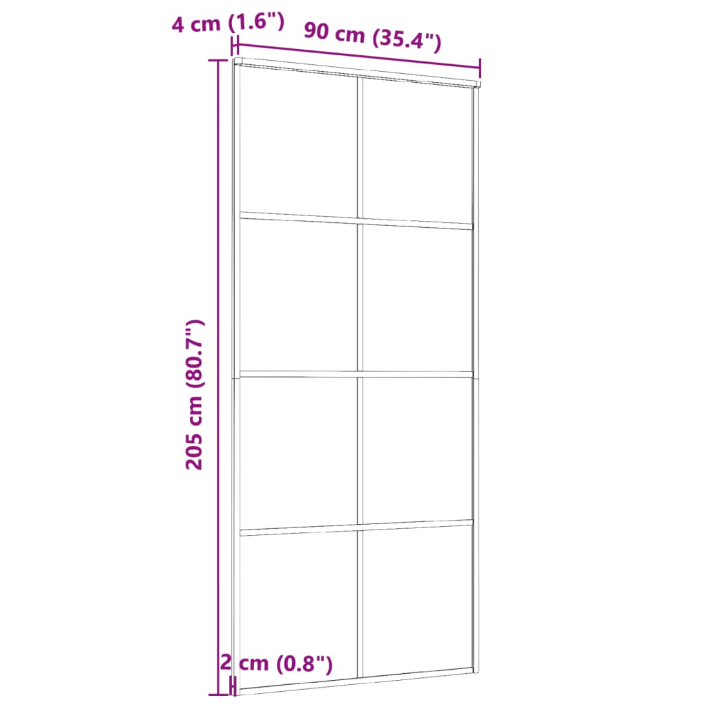 vidaXL Ușă glisantă, negru, 90x205 cm, aluminiu și sticlă ESG vidaXL Ușă glisantă, negru, 90x205 cm, aluminiu și sticlă ESG