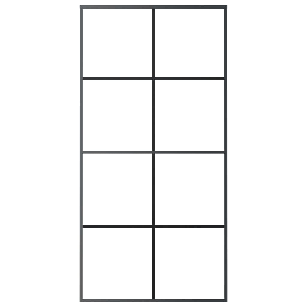 vidaXL Ușă glisantă, negru, 102,5x205 cm, aluminiu și sticlă ESG vidaXL Ușă glisantă, negru, 102,5x205 cm, aluminiu și sticlă ESG