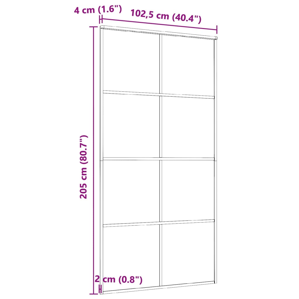 vidaXL Ușă glisantă, negru, 102,5x205 cm, aluminiu și sticlă ESG vidaXL Ușă glisantă, negru, 102,5x205 cm, aluminiu și sticlă ESG