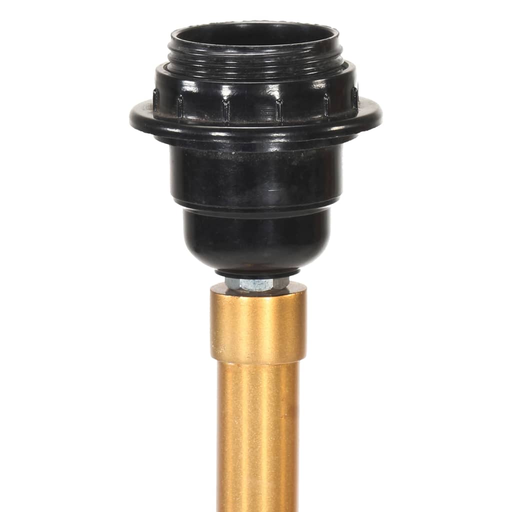 vidaXL Lampă de podea trepied, negru și auriu, 141 cm, lemn masiv tec vidaXL Lampă de podea trepied, negru și auriu, 141 cm, lemn masiv tec