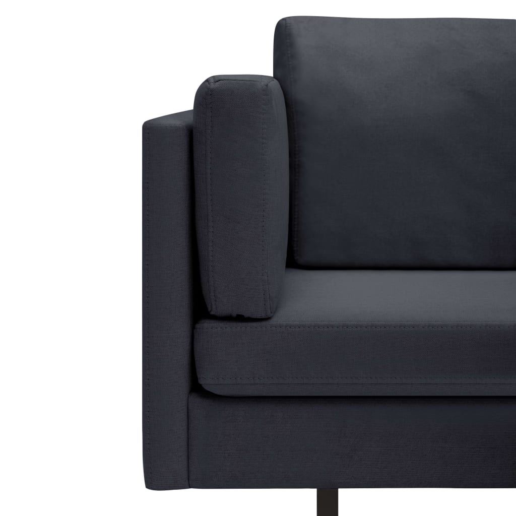 vidaXL Canapea de colț, gri închis, material textil