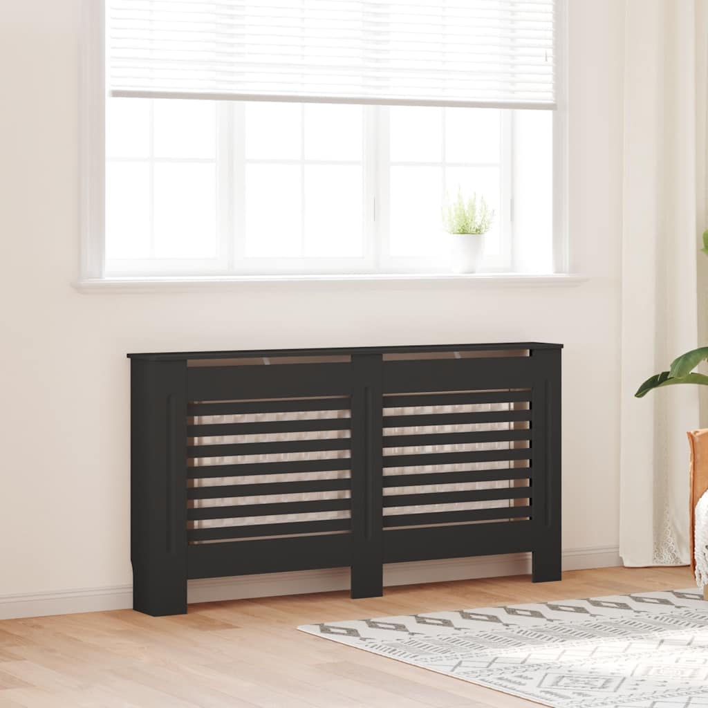 vidaXL Mască pentru calorifer, negru, 152 x 19 x 81,5 cm, MDF vidaXL Mască pentru calorifer, negru, 152 x 19 x 81,5 cm, MDF