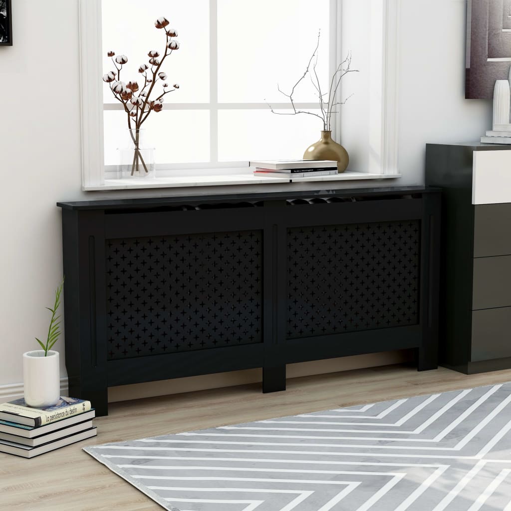 vidaXL Mască de calorifer, negru, 172 x 19 x 81,5 cm, MDF vidaXL Mască de calorifer, negru, 172 x 19 x 81,5 cm, MDF