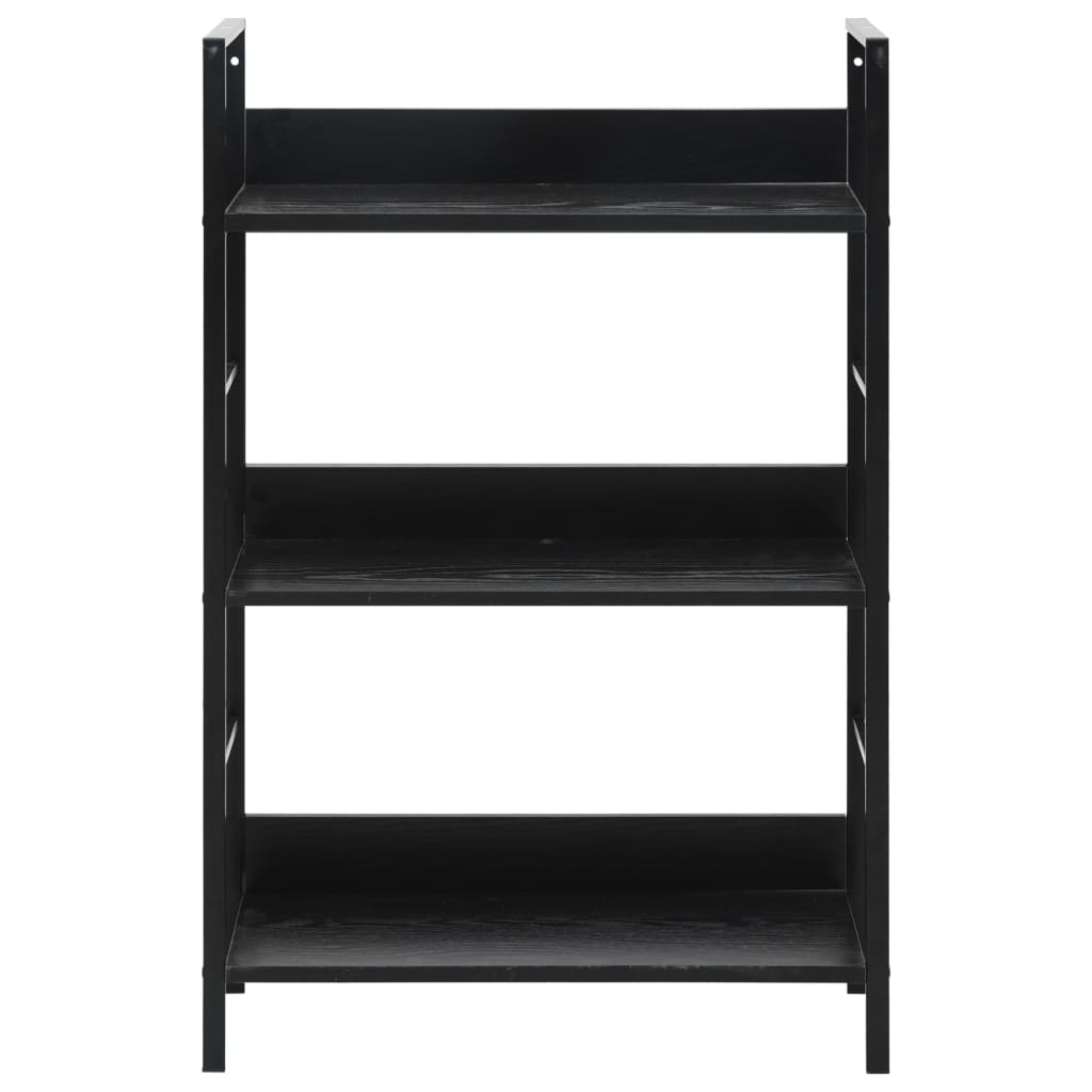 vidaXL Etajeră cărți 3 rafturi, negru, 60x27,6x90,5 cm, lemn prelucrat